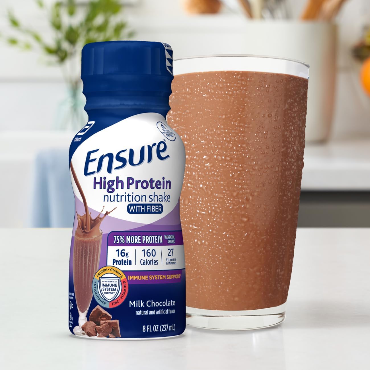 Ensure High Protein Milk Chocolate Nutrition Shake With Fiber | 24 Pack