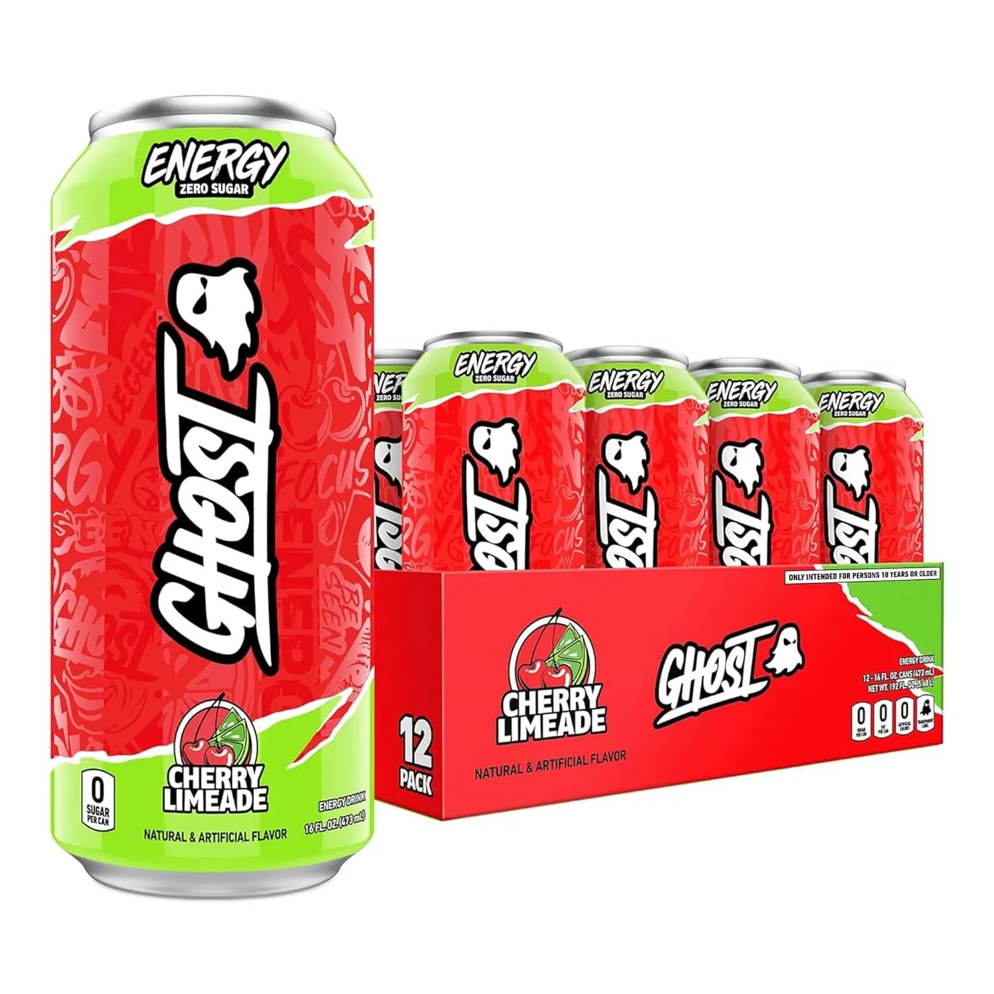GHOST Energy Drink - 12 Pack, - Energy & Focus, No Artificial Colors - Gluten Free