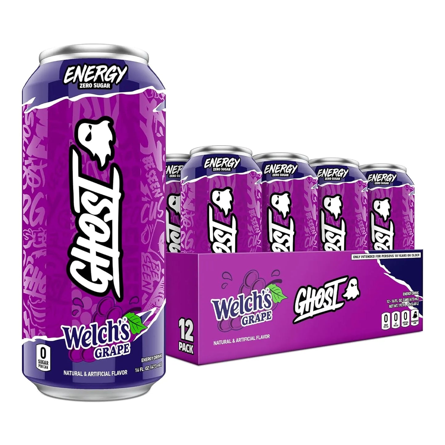 GHOST Energy Drink - 12 Pack, - Energy & Focus, No Artificial Colors - Gluten Free